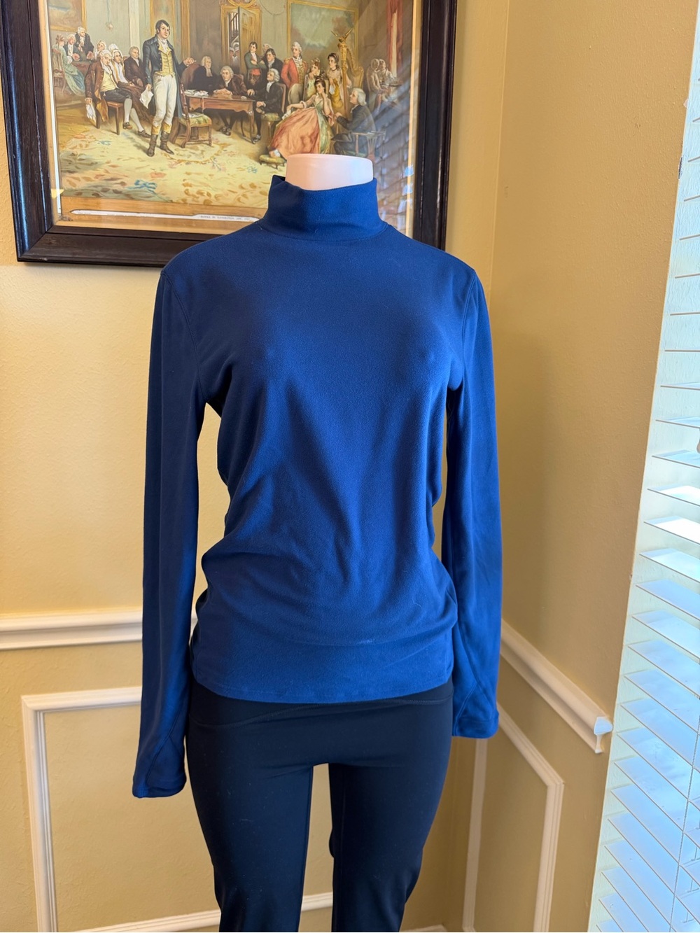 Classic Navy Turtleneck Long-Sleeve Top - Women's